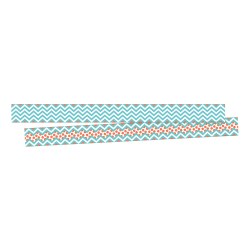 Barker Creek Double-Sided Border Strips, 3" x 35", Chevron Turquoise, Set Of 24