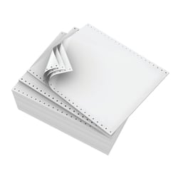 Domtar Continuous Form Paper, 3-Part, Carbonless, 9 1/2" x 11", White, Carton Of 1,200 Forms