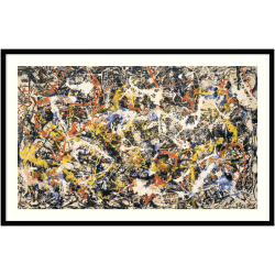 Amanti Art Convergence by Jackson Pollock Wood Framed Wall Art Print, 27"H x 41"W, Black