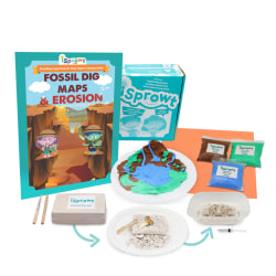 iSprowt Fun Science Kit For Kids, Fossil Dig, Maps and Erosion Kit, Kindergarten to Grade 5