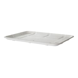 Eco-Products Vanguard Meat And Produce Trays, 9/16"H x 10-9/16"W x 8-1/2"D, White, Pack Of 300 Trays
