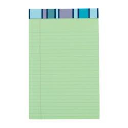 Office Depot® Brand Fashion Legal Pad, 5" x 8", Narrow Rule, 50 Sheets, Purple Grid/Green
