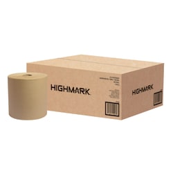 Highmark® ECO Hardwound 1-Ply Paper Towels, 100% Recycled, Natural, 800' Per Roll, Case Of 6 Rolls