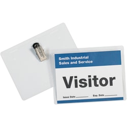 Partners Brand Clip-On Badge Holders, 4" x 3", Clear, Case Of 50