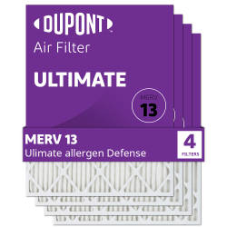 DuPont Ultimate Air Filters, 20" x 25" x 1", Pack Of 4 Filters