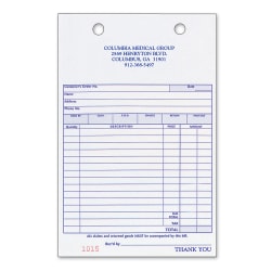 Custom Carbonless Business Forms, Pre-Formatted, Sales Forms, 4" x 6 1/2", 3-Part, Box Of 250