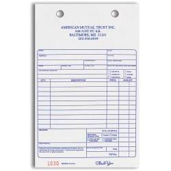 Custom Carbonless Business Forms, Pre-Formatted, Service Invoice Forms, 5-3/8" x 8 1/2", 2-Part, Box Of 250