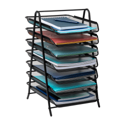 Mind Reader Network Collection 7-Tier Paper Tray, 19"H x 13-3/4"W x 11-3/4"D, Black