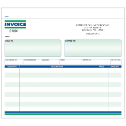 Custom Carbonless Business Forms, Pre-Formatted, Invoice Forms, Ruled, 8 1/2" x 7", 2-Part, Box Of 250