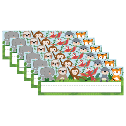 Creative Teaching Press Name Plates, 9-1/2" x 3-1/4", Jungle Friends, 36 Plates Per Pack, Bundle Of 6 Packs