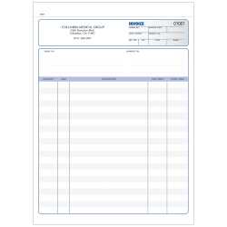Custom Carbonless Business Forms, Pre-Formatted, Invoice Forms, Ruled, 8 1/2" x 11", 3-Part, Box Of 250