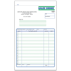 Custom Carbonless Business Forms, Pre-Formatted, Sales Order Forms, Ruled, 5 1/2" x 8 1/2", 2-Part, Box Of 250