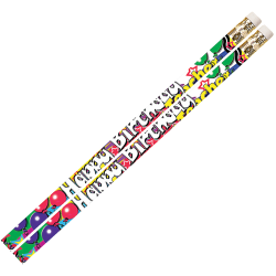 Musgrave Pencil Co. Motivational Pencils, 2.11 mm, #2 Lead, Happy Birthday From Your Teacher, Multicolor, Pack Of 144