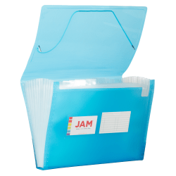 JAM Paper® Letter Size Expanding File, 8" Expansion, 8-1/2" x 11", Blue