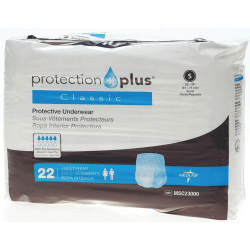Protection Plus Classic Protective Underwear, Small, 20 - 28", White, 22 Per Bag, Case Of 4 Bags