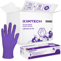 KIMTECH Purple Nitrile Exam Gloves - Medium Size - For Right/Left Hand - Purple - Latex-free, Powder-free, Textured Fingertip, Beaded Cuff, Non-sterile - For Laboratory Application, Chemotherapy - 100/Box - 1000 / Carton - 6 mil Thickness