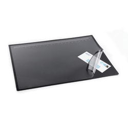 Office Depot® Brand Clear Overlay Desk Pad, 19" x 24", Black