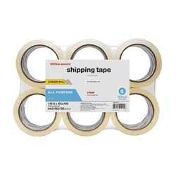Office Depot® Brand Shipping Packing Tape, 1-7/8" x 109.4 Yd., Clear, Pack Of 6 Rolls