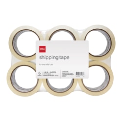 Office Depot® Brand Shipping Packing Tape, 1.89" x 54.6 Yd., Clear, Pack Of 6 Rolls