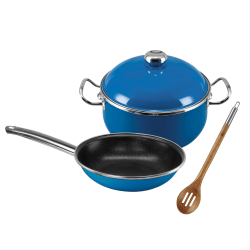Vita® 4-Piece Steel Nonstick Beginner’s Cookware Set, Blue