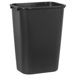 Rubbermaid® Durable Rectangular LLDPE Wastebasket, 10.25 Gallons, 20"H x 15-1/2"W x 11"D, Black
