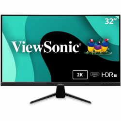 ViewSonic VX3267U-2K 32 Inch 1440p IPS Monitor with 65W USB C, HDR10 Content Support, Ultra-Thin Bezels, Eye Care, HDMI, and DP Input - VX3267U-2K - 1440p Thin-Bezel IPS Monitor with 65W USB-C, HDMI, DisplayPort, HDR10 - 250 cd/m² - 32"