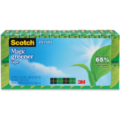 Scotch® Magic™ Greener Invisible Tape, 3/4" x 900", Clear, Pack of 24 rolls