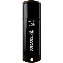 Transcend® JetFlash® 350 USB 2.0 Flash Drive, 8GB, Black/Red