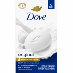 Dove Original Body Bar - For Dry Skin - 4 oz - Body, Skin - Moisturizing - White - 6 / Pack