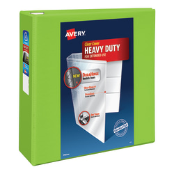 Avery® Heavy-Duty View 3-Ring Binder With Locking One-Touch EZD™ Rings, 4" D-Rings, 43% Recycled, Chartreuse