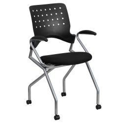 Flash Furniture Galaxy Mobile Nesting Chair with Arms, Black Fabric