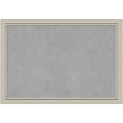 Amanti Art Narrow Magnetic Bulletin Board, Steel/Aluminum, 40" x 28", Romano Silver Wood Frame