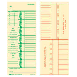 TOPS® Time Cards (Replaces Original Card 10-800762), Numbered Days, 2-Sided, 9" x 3 1/2", Box Of 500