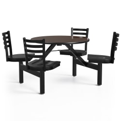 Palmer Hamilton Covey Indoor Cluster Table With 4 Seats, 29" x 54", Montana Walnut/Black