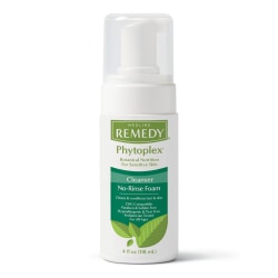 Medline Remedy Phytoplex Hydrating Vanilla Cleansing Foam, 4 Oz, Pack Of 24 Bottles