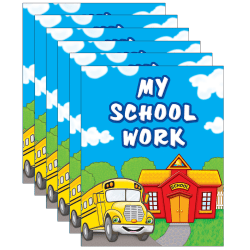 Teacher Created Resources My School Work Pocket Folders, 8-1/2" x 11", Multicolor, Pack Of 6 Folders