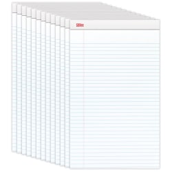 Office Depot® Brand Perforated Legal Pads, 8 1/2" x 14", Legal Ruled, 50 Sheets, White, Pack Of 12 Pads