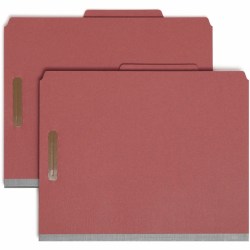 Smead® Pressboard Colored Classification Folders, Letter Size, Red, Box Of 10 Folders