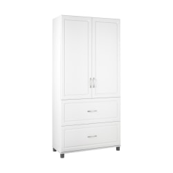 Ameriwood™ Home SystemBuild Kendall Storage Cabinet, 2 Drawers, 3 Shelves, White