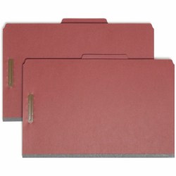 Smead® Pressboard Colored Classification Folders, 2" Expansion, Legal Size, Red, Box Of 10 Folders