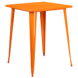 Flash Furniture Commercial Grade 31.5" Square Metal Indoor-Outdoor Bar Height Table, Orange