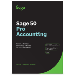 SAGE 50 Pro Accounting, 2024, 1-Year Subscription, Windows®, Product Key