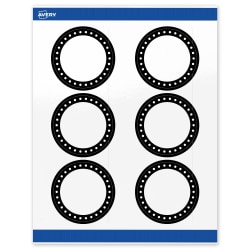 Avery® Print-To-The-Edge Labels With Sure Feed® Technology, S00-DKP-PRWGP10, Round, 3", Glossy White, Preprinted Black & White Polka Dots Design, Pack Of 60