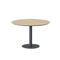 Branch Furniture Round Meeting Table, 30"H x 48"W x 48"D, Woodgrain Top/Charcoal Base