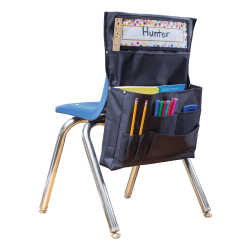 Teacher Created Resources Chair Pocket, 19"H x 15-1/2"W x 2-1/2"D, Black