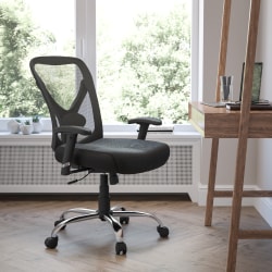 Flash Furniture HERCULES Mesh Mid-Back Task Chair, Black