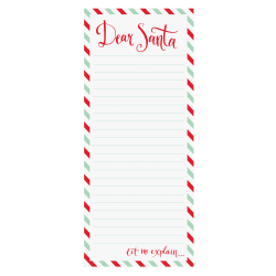 Graphique Holiday Magnetic Notepad, 4" x 9", 100 Sheets, Dear Santa