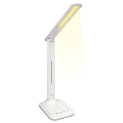 iLive LED Desk Lamp With Wireless Charging, 13"H, White