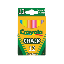 Crayola® Colored Chalk, 3-5/16", Assorted Colors, Box Of 12 Pieces