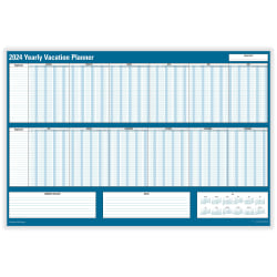ComplyRight 2024 Calendar Planner, 36" x 24", Yearly Vacation